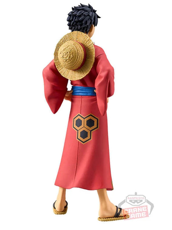 ONE PIECE FIGURA MONKEY D. LUFFY DXF THE GRANDLINE SERIES WANOKUNI YUKATA BANPRESTO COMO NUEVA PREVENTA 3-4 sem.