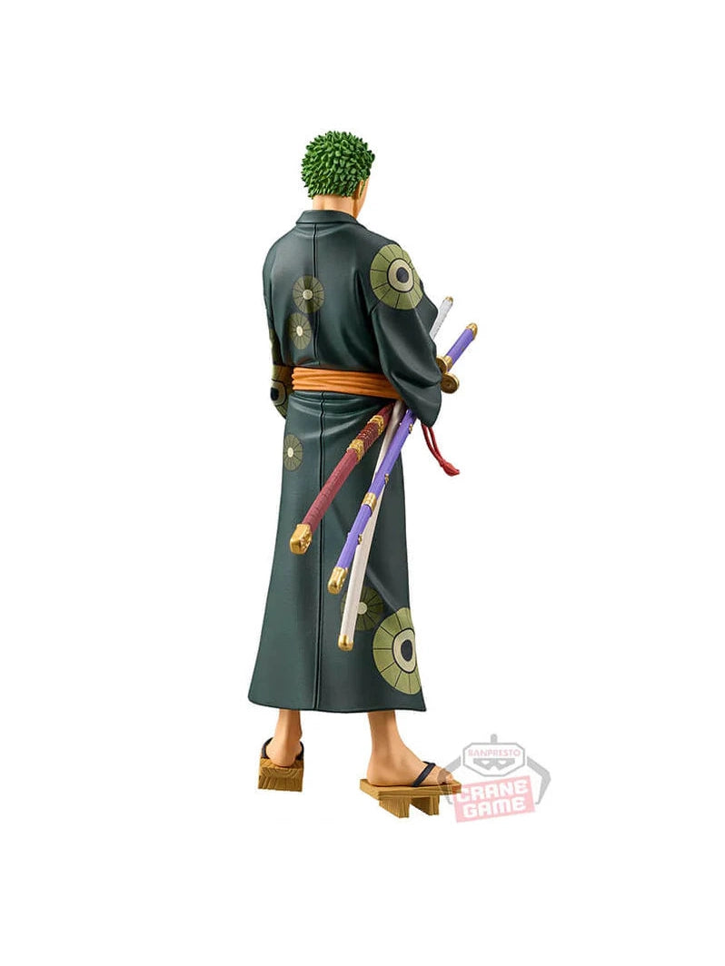 ONE PIECE FIGURA RORONOA ZORO THE GRANDLINE SERIES DXF WANOKUNI YUKATA VER. BANPRESTO COMO NUEVA PREVENTA 3-4 sem.