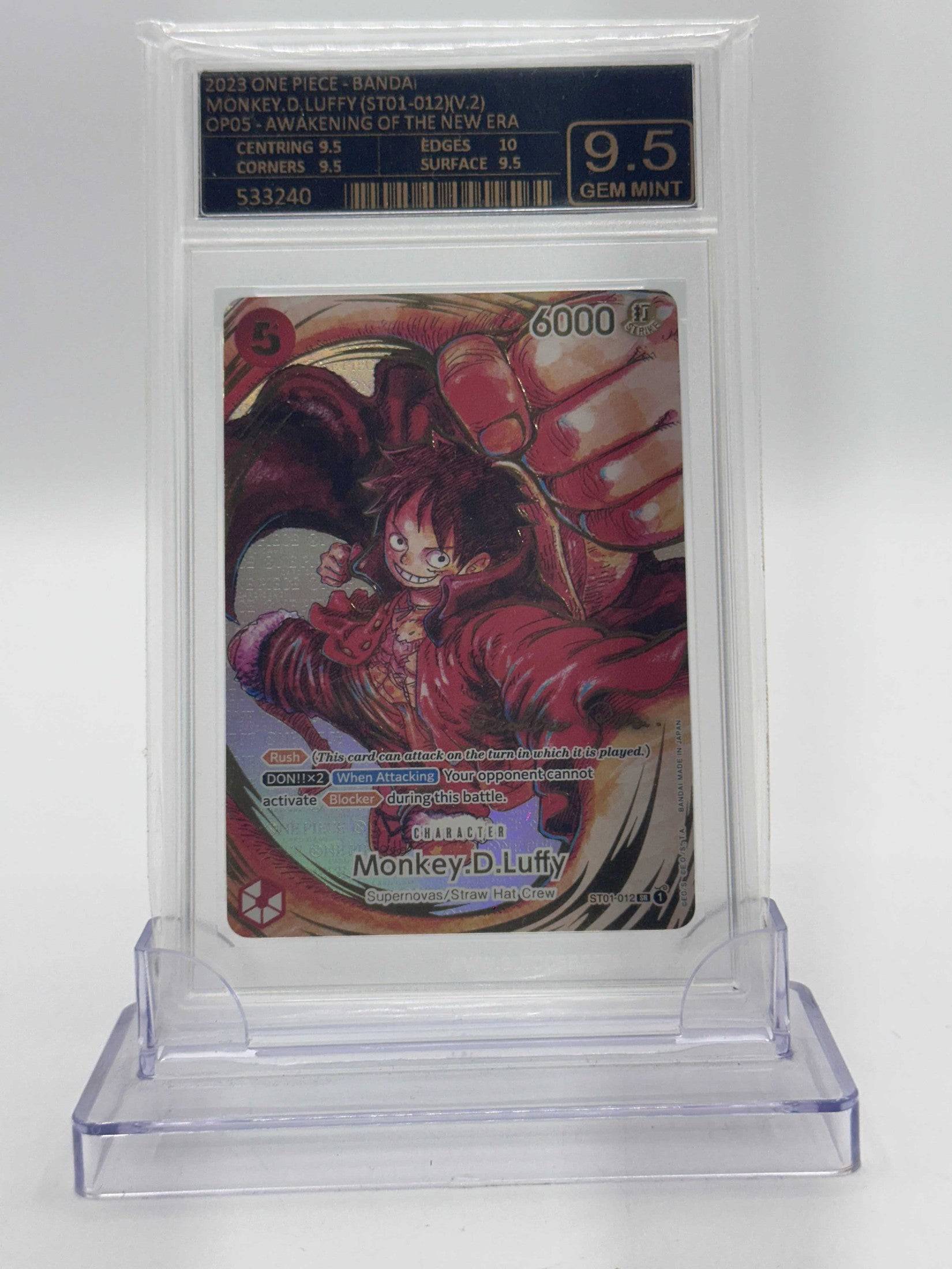 ONE PIECE CARD GAME MONKEY D. LUFFY ST01-012 SIGNED