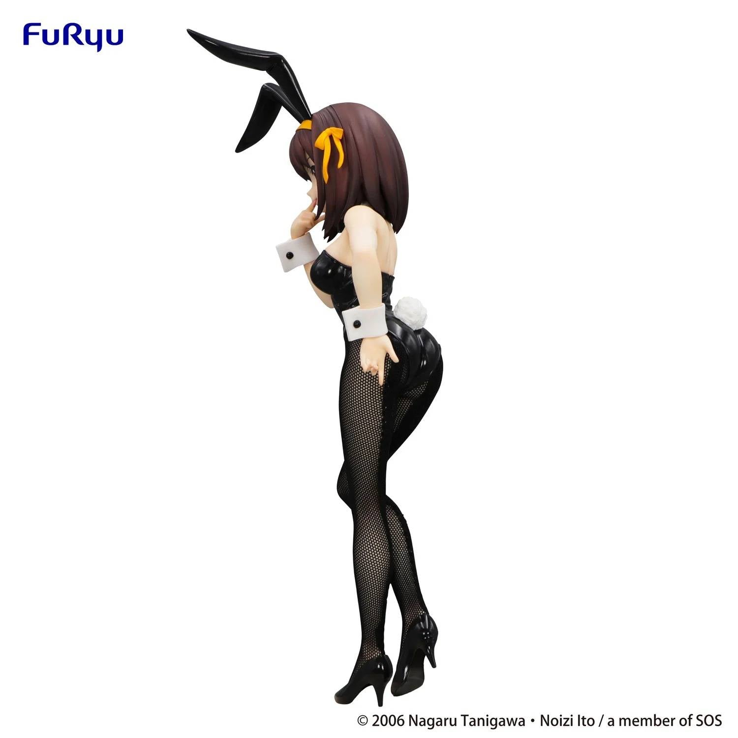 Estatua Haruhi Suzumiya BiCute Bunnies de FuRyu, traje de conejita negro brillante con medias de red.