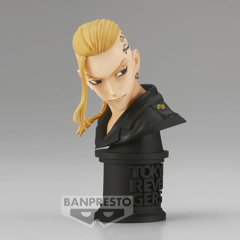 Figura de Ken Ryuguji "Draken" de Tokyo Revengers, busto de 11 cm con cabello rubio trenzado y tatuaje.
