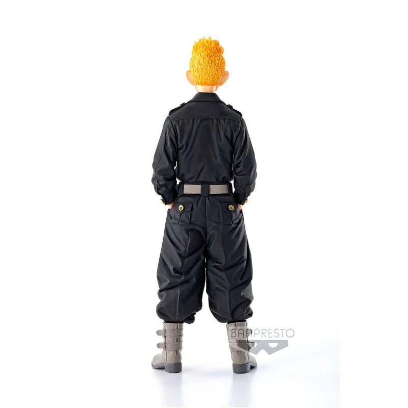 Estatua Banpresto de Takemichi Hanagaki de Tokyo Revengers, 16 cm, con uniforme negro de Toman.